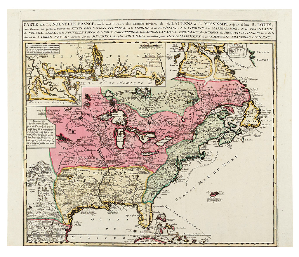 [COVENS & MORTIER, OTTENS, or de FER.] Carte de la Nouvelle France, ou se voit cours des Grandes Rivieres de S.Laurens & de Mississipi.